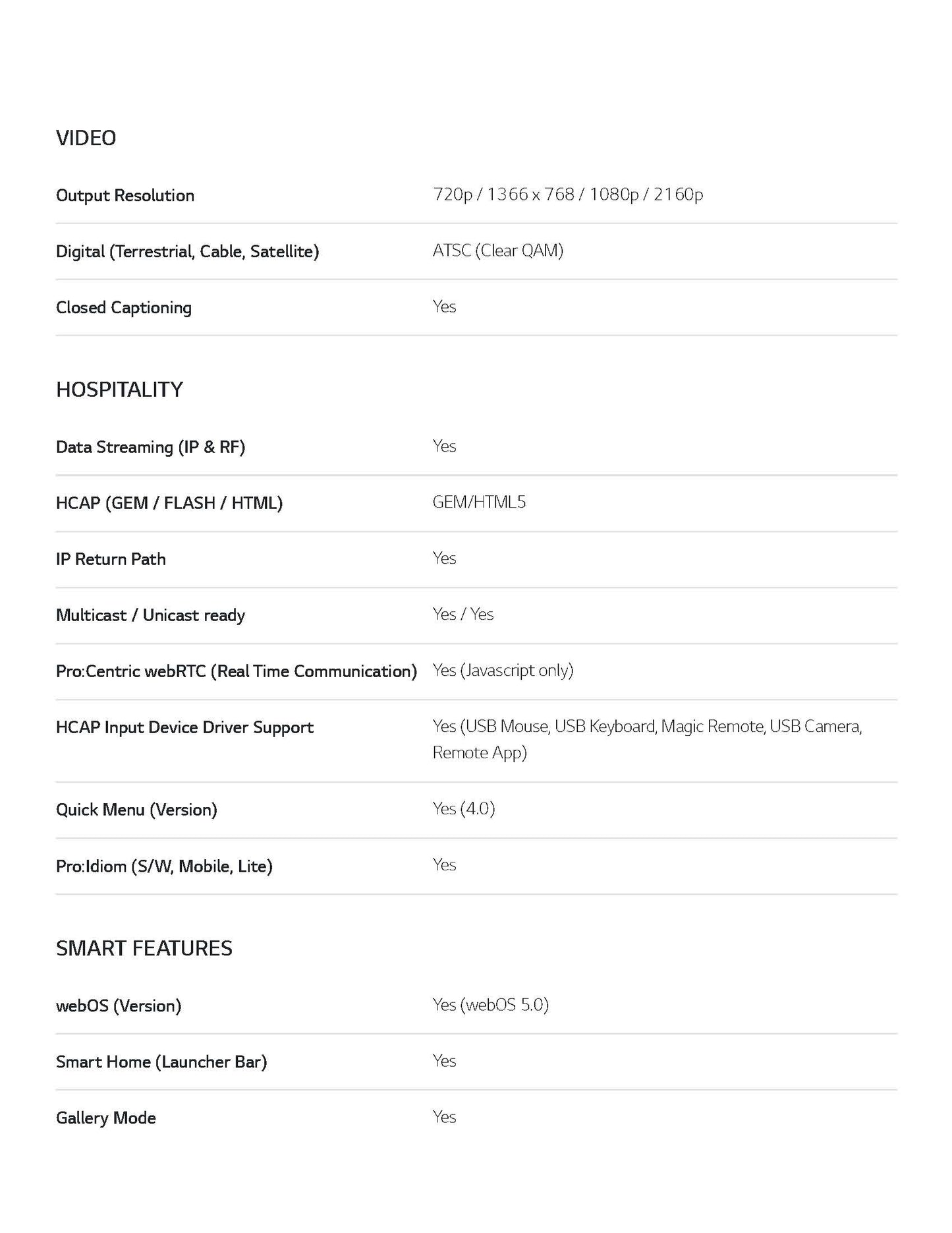 LG Pro:Centric® Smart Set Top Box with webOS™ 5.0, Embedded Pro:Idiom® decryption, IP Streaming and RF Tuning & Supports UHD/4K & FHD Output Resolutions