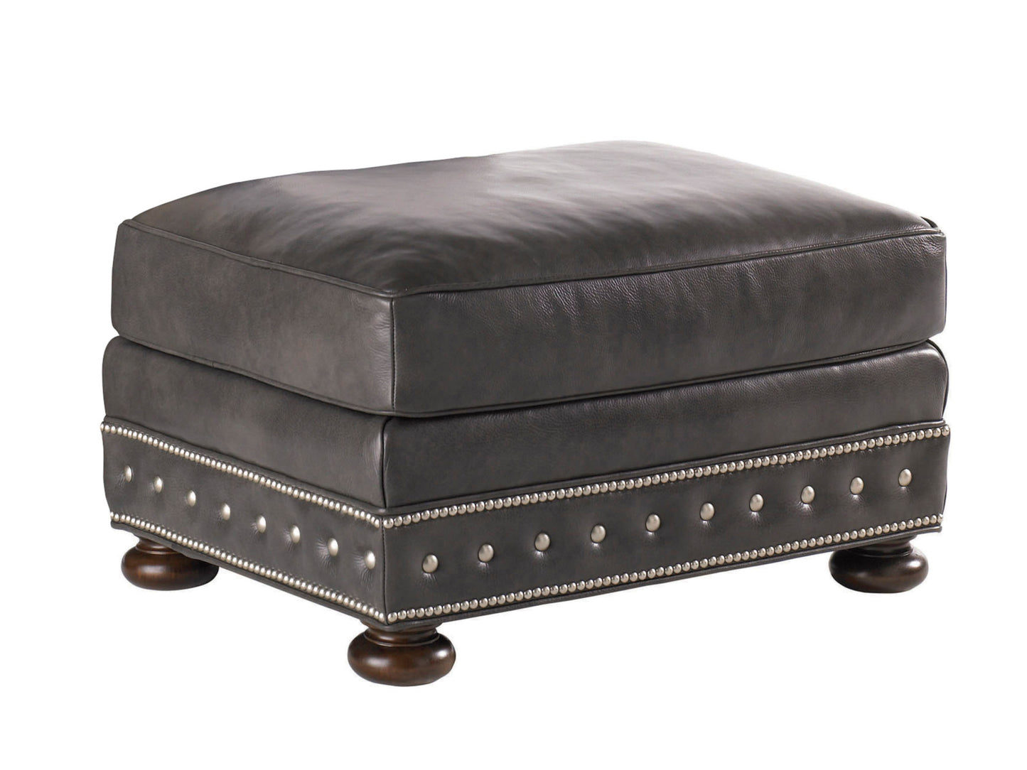 Kingstown Devon Leather Ottoman By Tommy Bahama