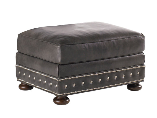 Kingstown Devon Leather Ottoman By Tommy Bahama