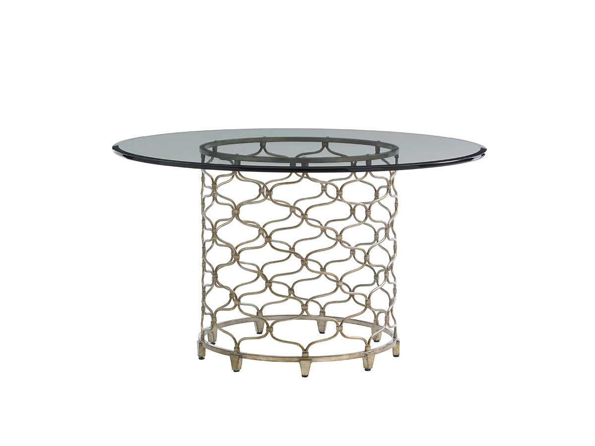 Lexington Laurel Canyon Bollinger Round Dining Table with Glass Top