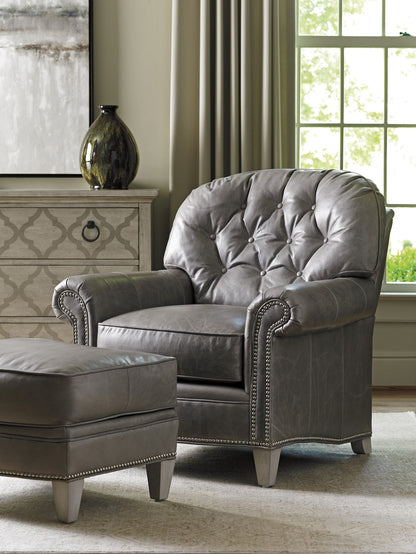 Lexington Oyster Bay Bayville Leather Ottoman
