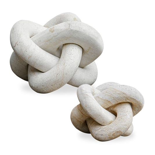 Limestone Link Indoor-Outdoor Sculptures, Set of 2