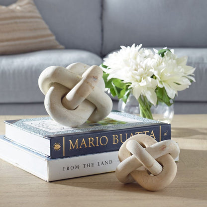 Limestone Link Indoor-Outdoor Sculptures, Set of 2