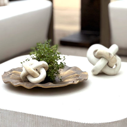 Limestone Link Indoor-Outdoor Sculptures, Set of 2