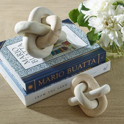 Limestone Link Indoor-Outdoor Sculptures, Set of 2