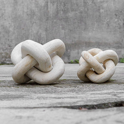 Limestone Link Indoor-Outdoor Sculptures, Set of 2
