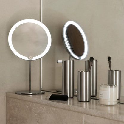 MODO LED Magnifying Vanity Makeup Mirror - Rechargeable - Stainless Steel