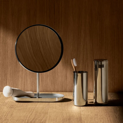 MODO Magnifying Vanity Makeup Mirror with Tray - Stainless Steel