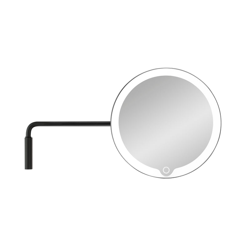 MODO Wall Mounted LED Magnifying Vanity Makeup Mirror - Rechargeable - TI-Coated Stainless Steel