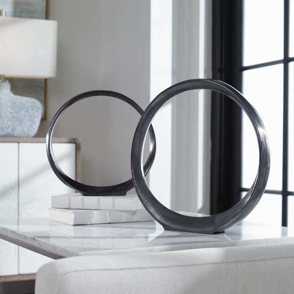 Orbits Ring Indoor-Outdoor Sculptures, Set of 2