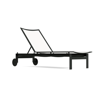 Parkway Framed Sling Flat Adjustable Chaise w/Wheels