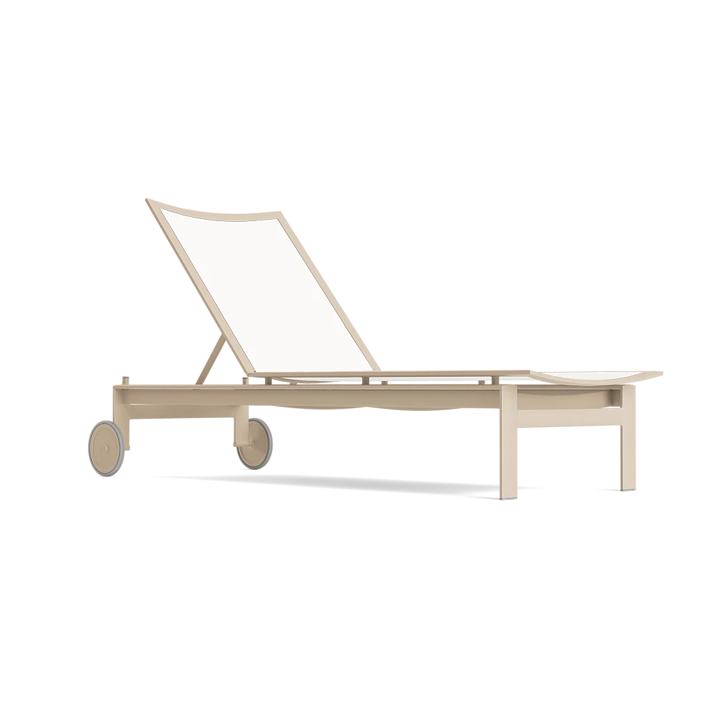 Parkway Framed Sling Flat Adjustable Chaise w/Wheels