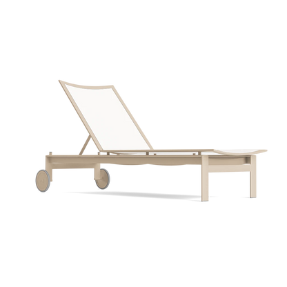 Parkway Framed Sling Flat Adjustable Chaise w/Wheels