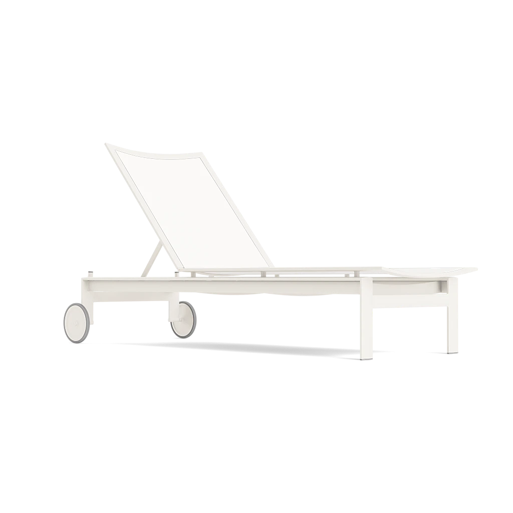 Parkway Framed Sling Flat Adjustable Chaise w/Wheels