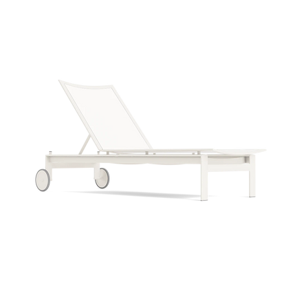 Parkway Framed Sling Flat Adjustable Chaise w/Wheels