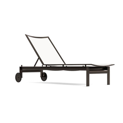Parkway Framed Sling Flat Adjustable Chaise w/Wheels
