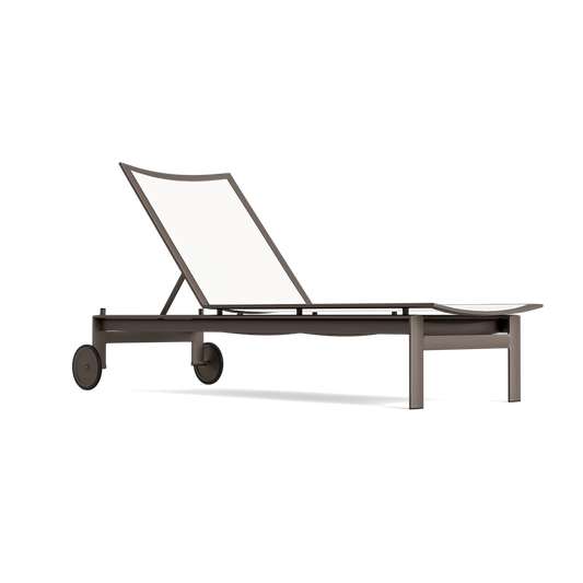 Parkway Framed Sling Flat Adjustable Chaise w/Wheels