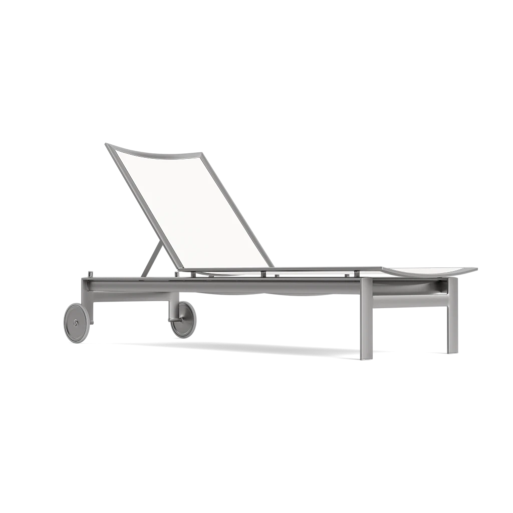 Parkway Framed Sling Flat Adjustable Chaise w/Wheels