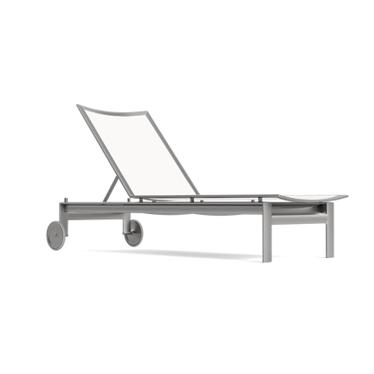 Parkway Framed Sling Flat Adjustable Chaise w/Wheels