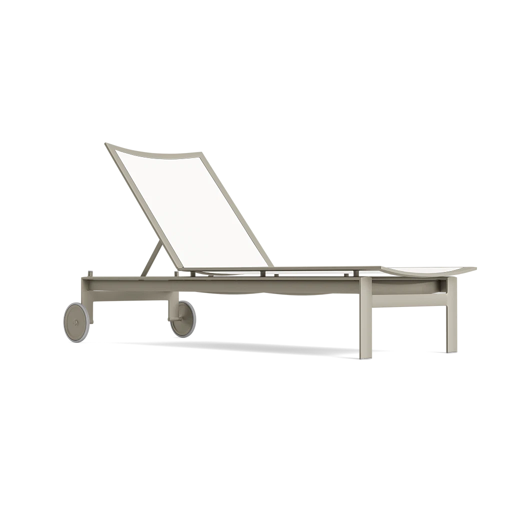 Parkway Framed Sling Flat Adjustable Chaise w/Wheels