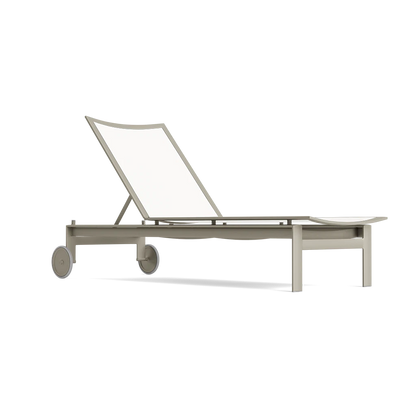 Parkway Framed Sling Flat Adjustable Chaise w/Wheels