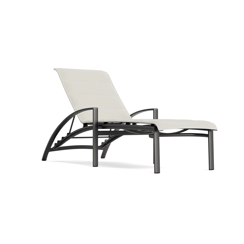 Pasadena Padded Sling Stacking Adjustable Chaise