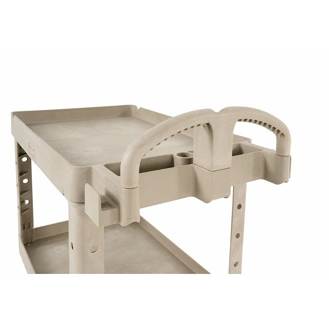 Rubbermaid BRUTE Heavy-Duty Ergo Handle Utility Cart, Lipped Shelf, Medium, 500 LB. Capacity