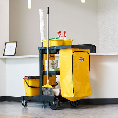 Rubbermaid Janitorial Cleaning Cart - Traditional, Black