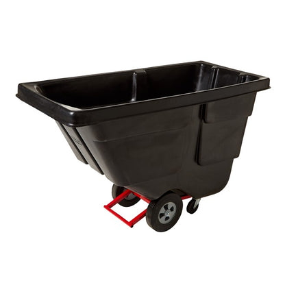 Rubbermaid Rotomolded Tilt Truck, Utility Duty, 1/2 Cubic Yard, Black