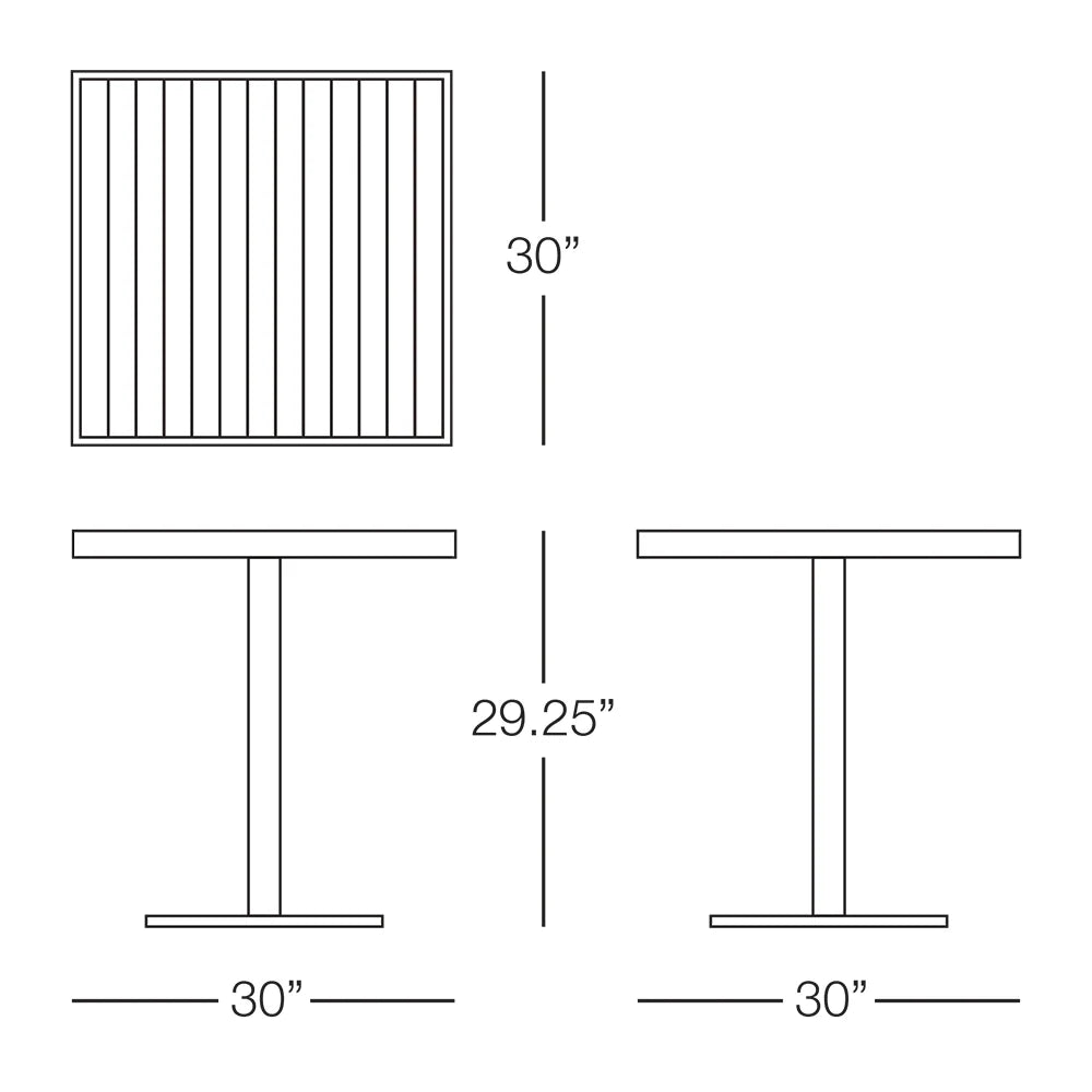 Kannoa Sicilia Square Pedestal Dining Table with Alumawood