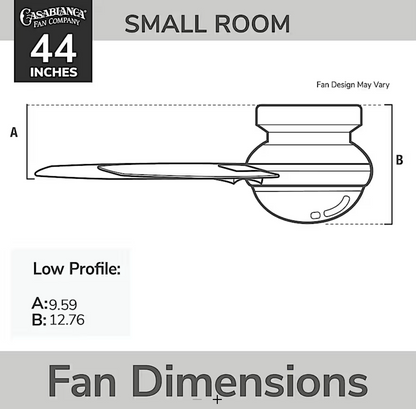 Hunter Casablanca Isotope Low Profile with LED Light 44"