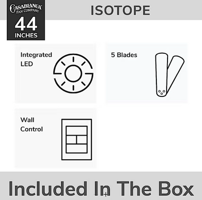 Hunter Casablanca Isotope Low Profile with LED Light 44"