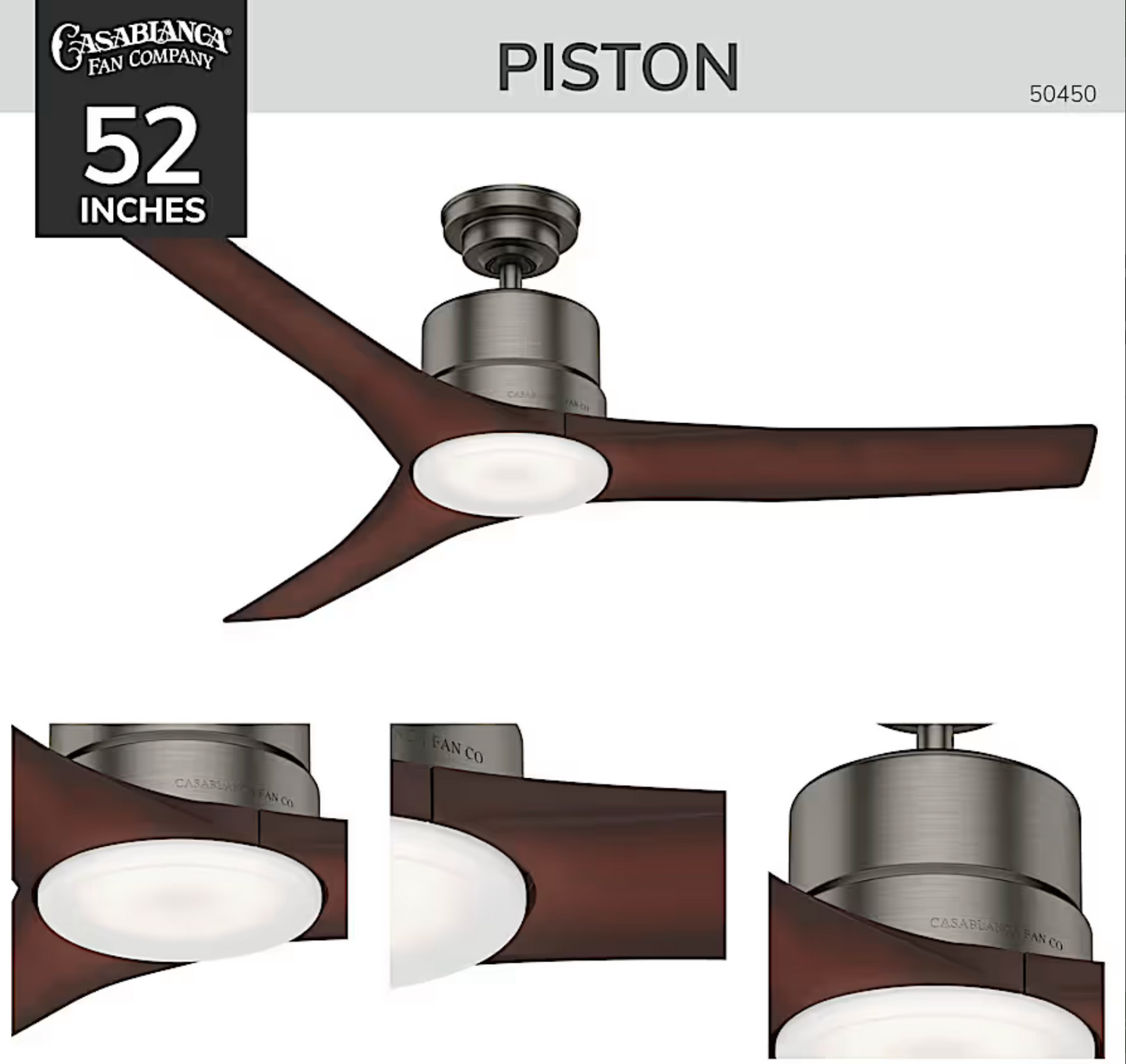 Hunter Casablanca Piston Outdoor with LED Light 52"