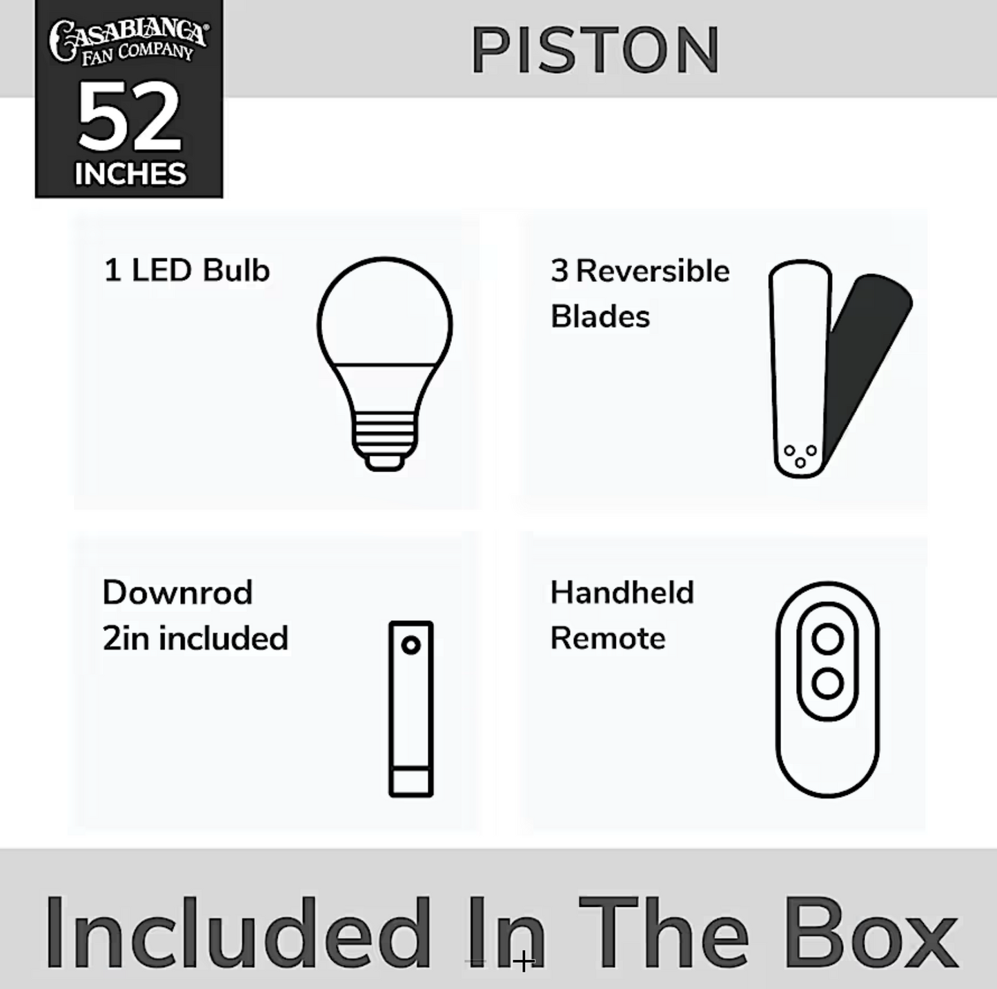 Hunter Casablanca Piston Outdoor with LED Light 52"