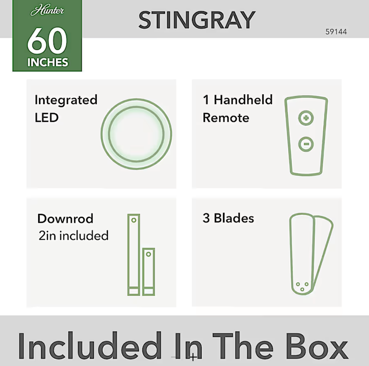 Hunter Casablanca Stingray ENERGY STAR DC with LED Light 60"