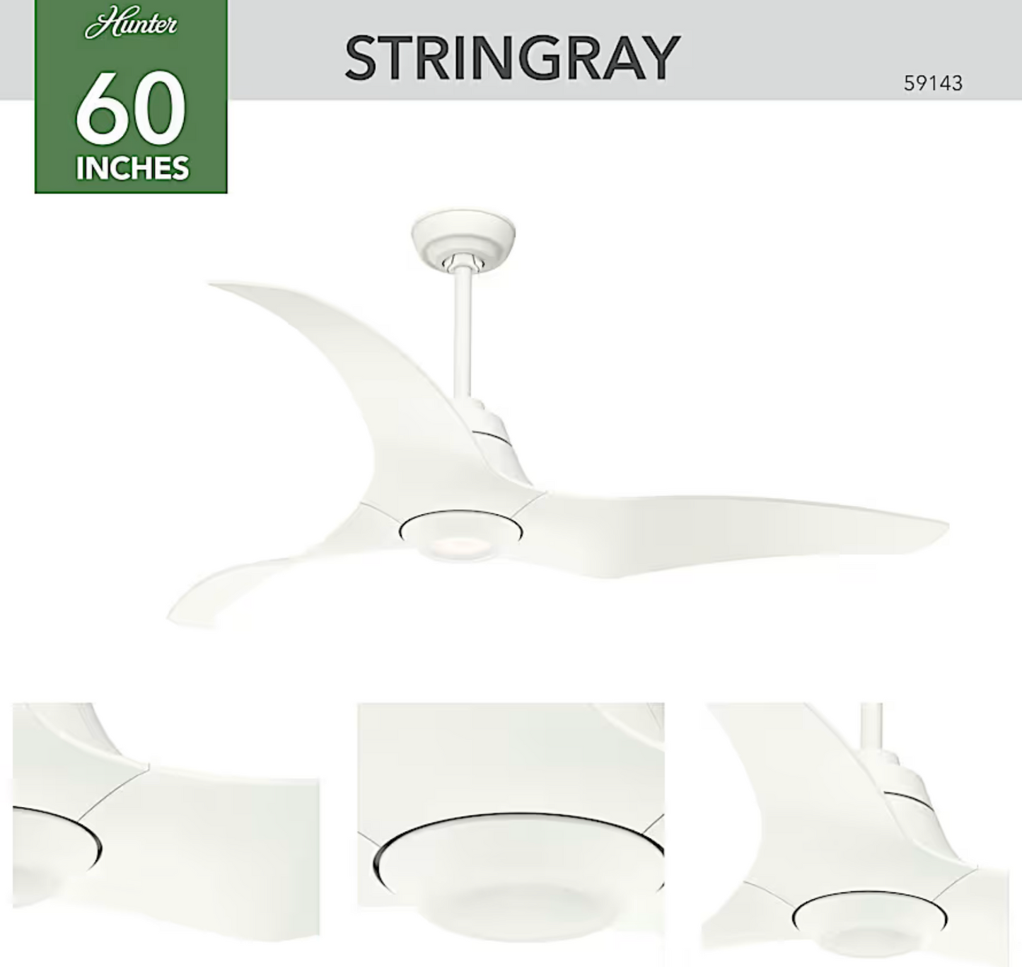 Hunter Casablanca Stingray ENERGY STAR DC with LED Light 60"