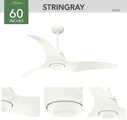 Hunter Casablanca Stingray ENERGY STAR DC with LED Light 60"