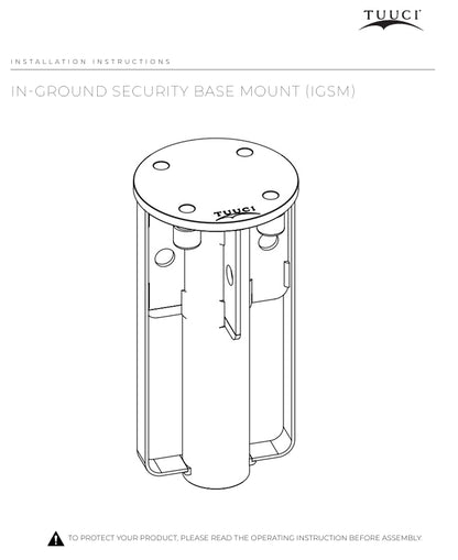 Tuuci Max In-Ground Security Mount Anchor - For Use in New Pour Concrete
