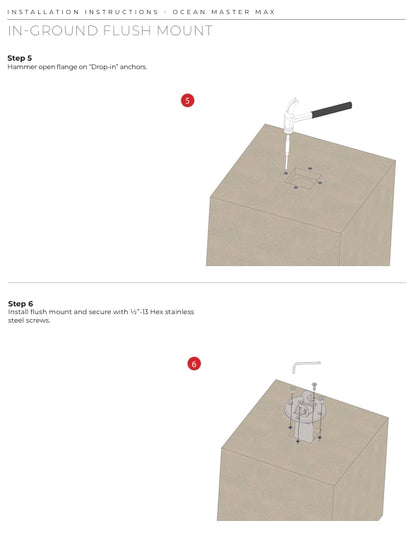 Tuuci Stainless Steel Max Flush Mount Anchor - Concrete