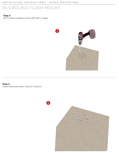 Tuuci Stainless Steel Max Flush Mount Anchor - Concrete