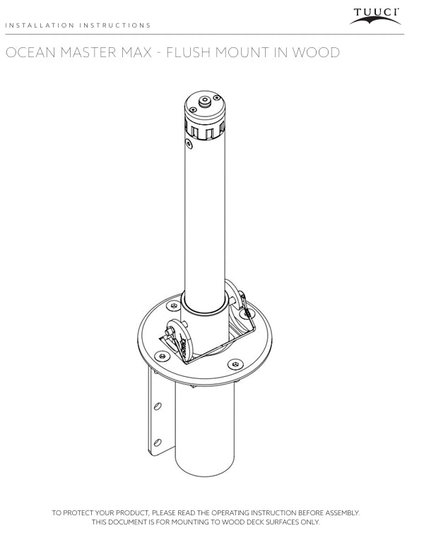 Tuuci Stainless Steel Flush Mount Anchor for Max Classic - Wood Deck