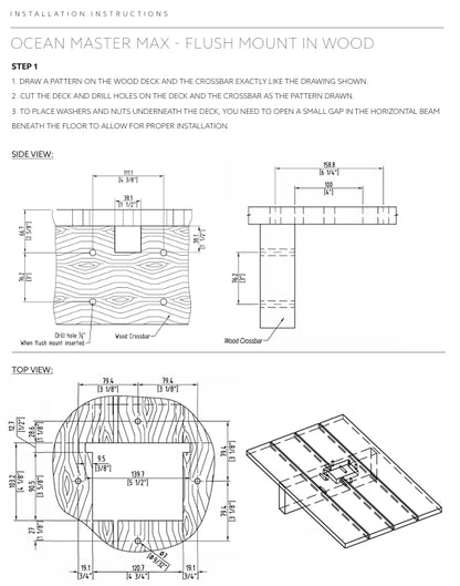 Tuuci Stainless Steel Flush Mount Anchor for Max Classic - Wood Deck