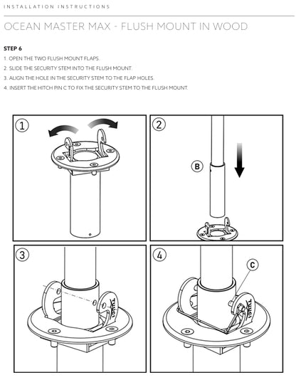 Tuuci Stainless Steel Flush Mount Anchor for Max Classic - Wood Deck