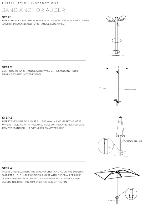 Tuuci Aluminum Sand Anchor with Stainless Steel Hitch Pin