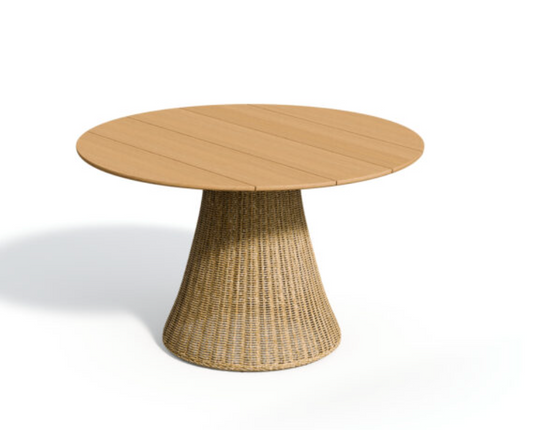 Tulle 48" Round Dining Table - Teak