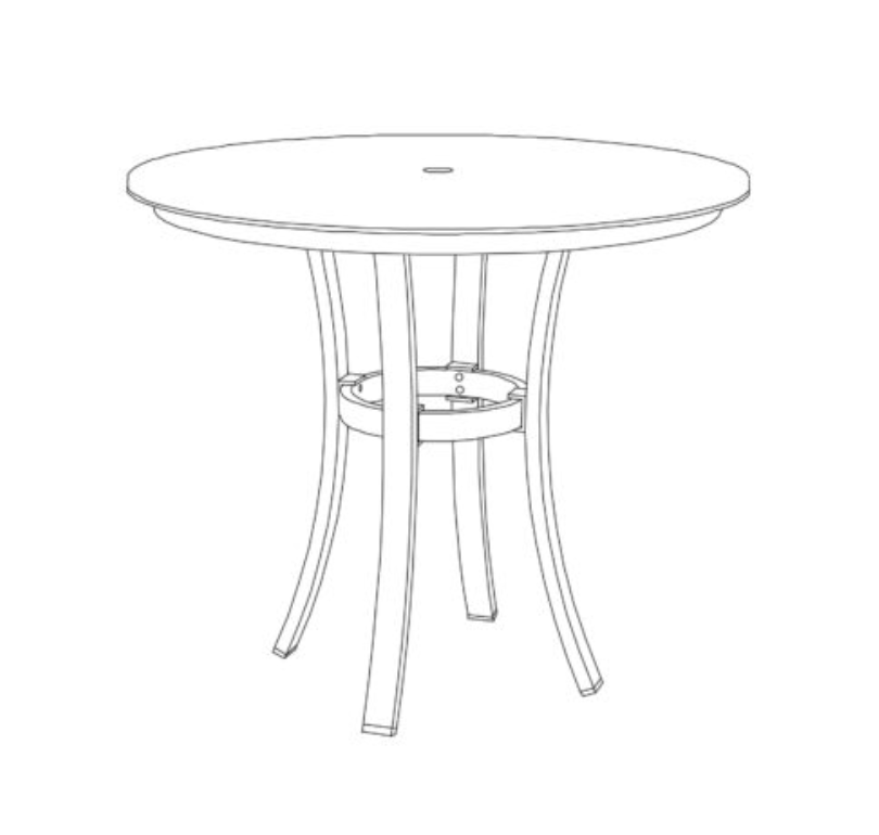 Travira 36" Round Cafe Bistro Table - HPL