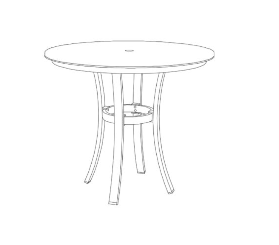 Travira 36" Round Cafe Bistro Table - HPL