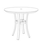 Travira 36" Round Cafe Bistro Table - HPL