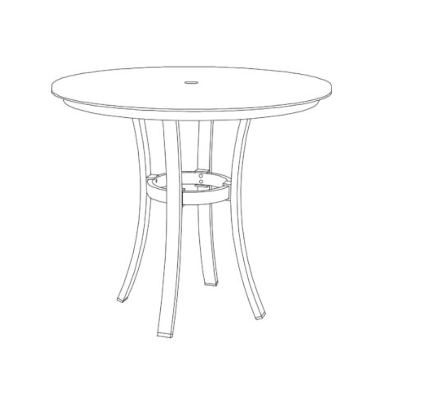 Travira 36" Round Cafe Bistro Table - HPL