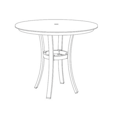 Travira 36" Round Cafe Bistro Table - HPL